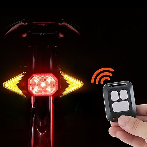 

Riding Lamps Turning Bicycle Turn Signal Light Remote Control Waterproof Rechargeable Cycling Lamp LED Warning Taillight Bike Tail Light LED Rechargeable Safety Warning Rear Lamp USB Wireless