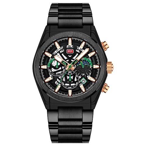 

MINI FOCUS Quartz Watch for Men Analog Quartz Stylish Stylish Waterproof Calendar Fake Three Eyes Six Needles Alloy Alloy Fashion