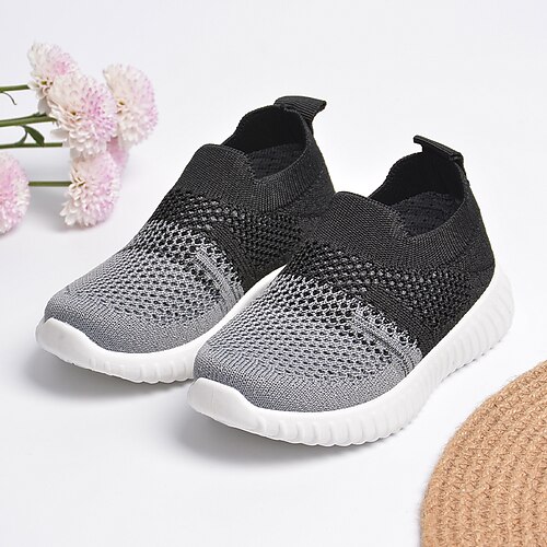 

Boys Girls' Sneakers Sports & Outdoors Casual Comfort School Shoes Knit Breathability Sporty Look Little Kids(4-7ys) Home Daily Running Shoes LeisureSports Black Spring Summer / Color Block