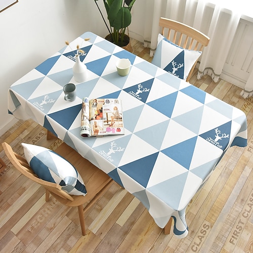 

Farmhouse Style Pastoral Tablecloth Cotton Linen Fabric Table Cloth - Washable Table Cover Dust-Proof Wrinkle Resistant for Restaurant, Picnic, Indoor and Outdoor Dining