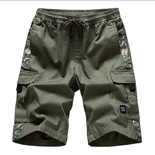 

Men's Classic Style Fashion Shorts Cargo Shorts Drawstring Multiple Pockets Elastic Drawstring Design Knee Length Pants Casual Daily Camouflage Color Block Cotton Blend Comfort Breathable Mid Waist