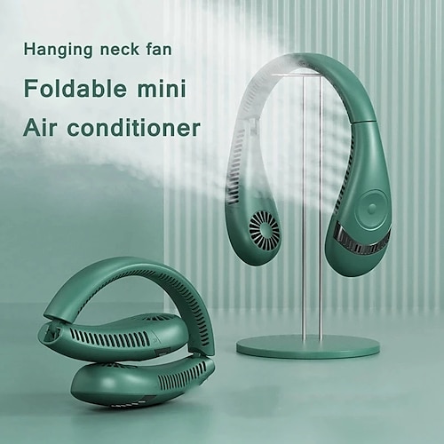 

Lazy Hanging Neck Fan Foldable Small Portable Wireless Fan USB Charging Sports Leafless Neck Fan Air Conditioning