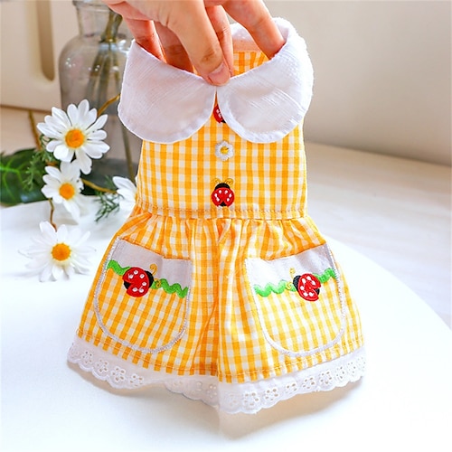 

Flower Lace Dog Dress Cat Princess Suspender Costume Puppy Tutu Floral&Bow Clothes Puppy Embroidery Skirt for Cats Teddy Dog Small Medium Dogs