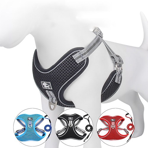 

Chien Chat Harnais Couleur Pleine Mode Le style mignon Décontracté / Quotidien Extérieur Vêtements pour Chien Vêtements pour chiots Tenues De Chien Réfléchissant Noir Bleu Rouge Costume pour fille et
