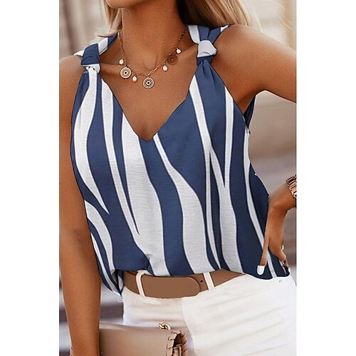

amazon halter neck v-neck contrast color vest female european and american summer new loose outer wear sleeveless top 2565948