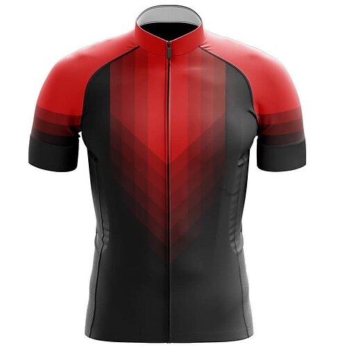 

21Grams Men's Cycling Jersey Short Sleeve Bike Top with 3 Rear Pockets Mountain Bike MTB Road Bike Cycling Breathable Quick Dry Moisture Wicking Reflective Strips Red Polyester Spandex Sports