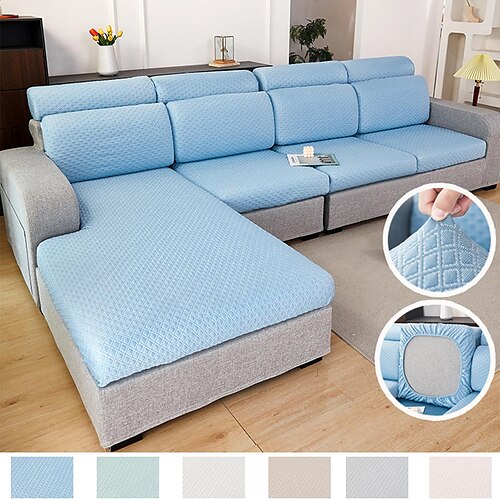 

3D Doudou Grid Sofa Seat Cushion Cover Chair Cover Stretch Washable Removable Slipcover 1/2/3/4 Seat Sofa Cover Cool Feeling High Elasticity Sofa Protector