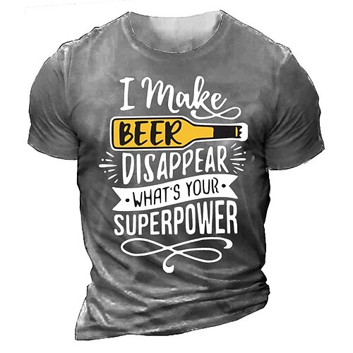 

Men's Unisex T shirt 3D Print Graphic Prints Letter Crew Neck Street Daily Print Short Sleeve Tops Casual Designer Big and Tall Sports Black Gray Army Green