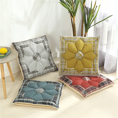 

Japanese-style Coarse Square CraftSeat Cushion Simple Home Office Chair Cushion Home Office Seat Bar Dining Chair Seat Pads Garden Floor Cushion