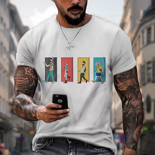 

Inspired by Jujutsu Kaisen Gojo Satoru T-shirt Anime 100% Polyester Anime Classic Retro Vintage T-shirt For Men's