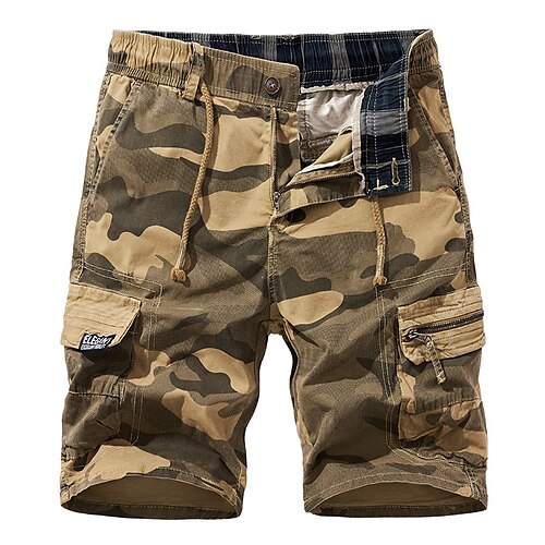 

Men's Casual Classic Shorts Cargo Shorts Work Shorts Multi Pocket Elastic Waist Short Pants Daily Micro-elastic Plain Outdoor Mid Waist Gray Army Green Khaki 30 32 34 36 38 / Summer