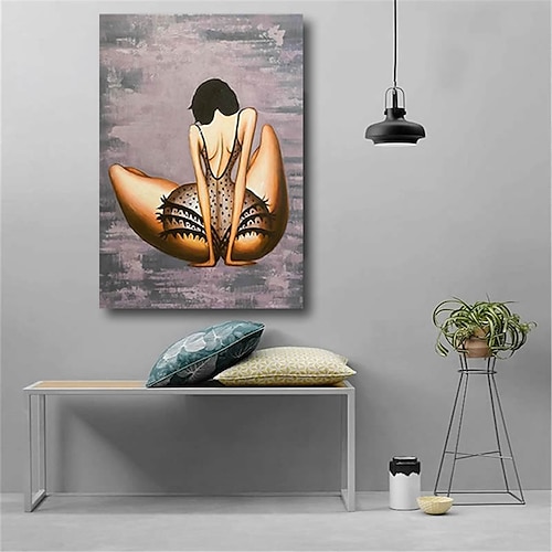 

Oil Painting Handmade Hand Painted Wall Art Abstract Modern Figure Nude Naked Girl Lady Home Decoration Decor Stretched Frame Ready to Hang