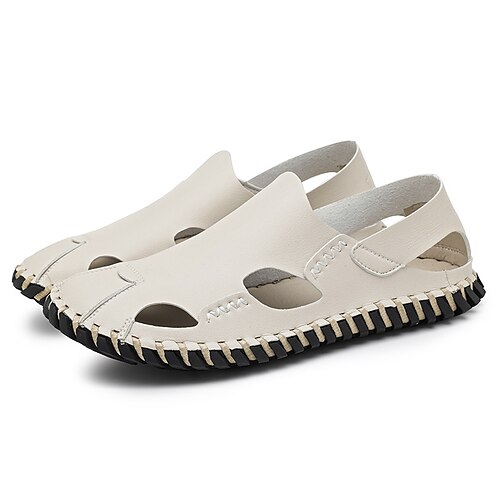 

Men's Sandals Casual Classic Daily Office Career PU White Black Spring Summer
