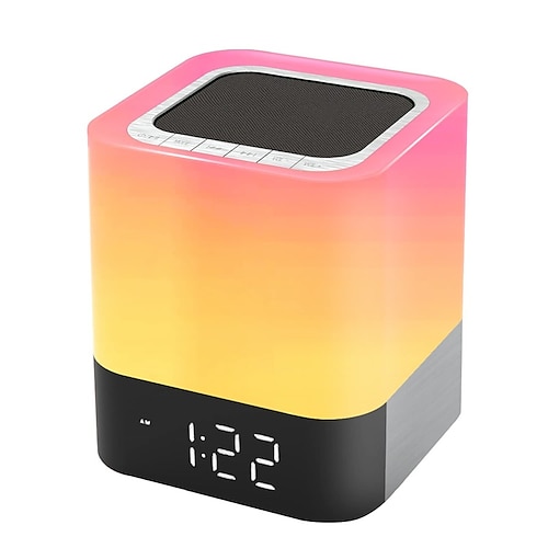 

Night Light Bluetooth Speaker Touch Control Bedside Lamps Dimmable Colorful Table Lamp for Teenager Bedroom Gaming Room Living Room Camping