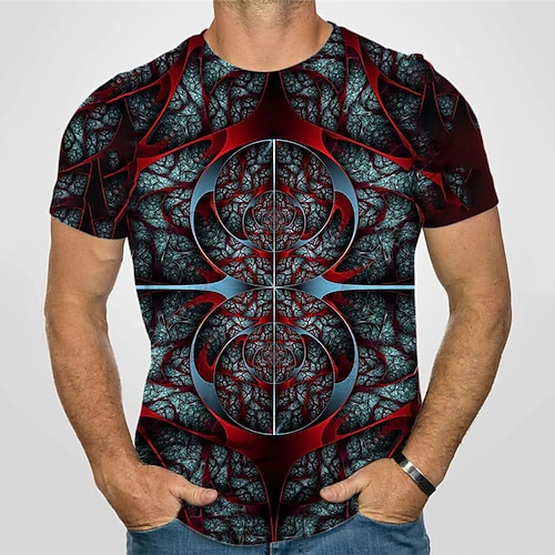 

Men's Unisex T shirt Tee 3D Print Abstract Graphic Prints Crew Neck Street Daily Print Short Sleeve Tops Casual Designer Big and Tall Sports Blue