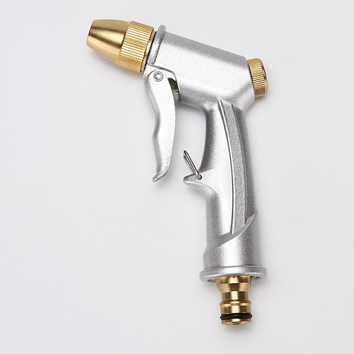 

Household Multi-Function High-Pressure Car Wash Water Gun Head Gardening Watering Flowers Copper-Plated Aluminum Alloy Frosted Electroplating Water Gun Head