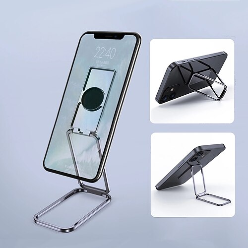 

Universal Ultra-thin Adjustable Foldable Phone Holder Car Magnetic Bracket Double Finger Ring Holder Stand Metal Desktop Support