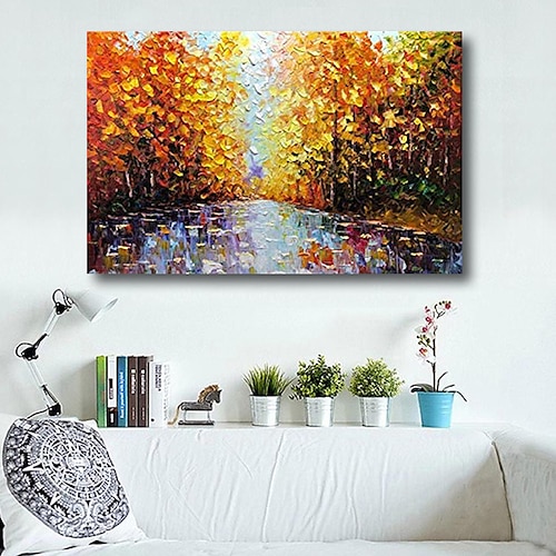 

Oil Painting Hand Painted Horizontal Abstract Landscape Contemporary Modern Stretched Canvas