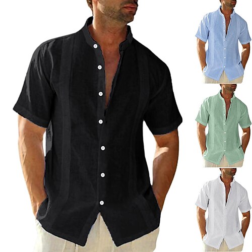 

Men's Hiking Shirt / Button Down Shirts Short Sleeve Tee Tshirt Top Outdoor Breathable Quick Dry Lightweight Sweat wicking Summer Green Blue White Fishing Climbing Beach