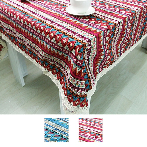 

Farmhouse Style Pastoral Tablecloth Red Table Cloth,Washable Table Cover Dust-Proof Wrinkle Resistant for Restaurant, Picnic, Indoor and Outdoor Dining