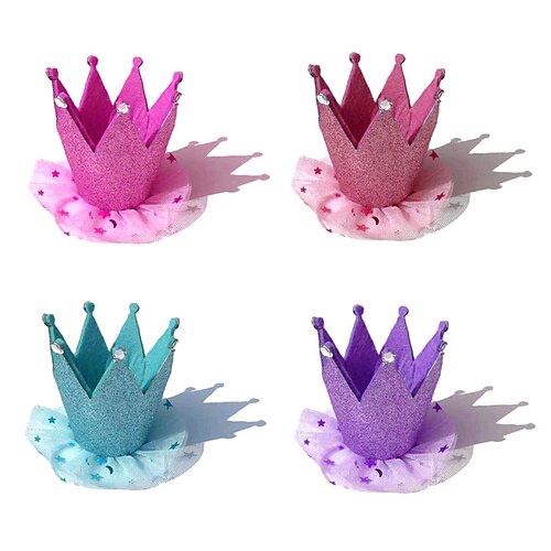 

Pet Glitter Hat Birthday Party Children Fabric Crown Festival Performance Photo Props Decoration Supplies