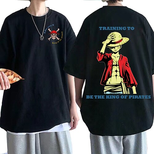 

Inspired by One Piece Monkey D. Luffy T-shirt Anime 100% Polyester Anime Harajuku Graphic Kawaii T-shirt For Men's / Women's / Couple's