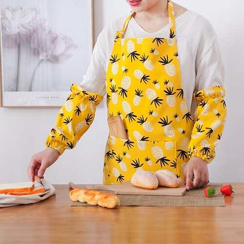 

1 Piece Cotton Linen Kitchen Apron with Adjustable Neck Hidden Pocket with Long Ties for Women Men Chef