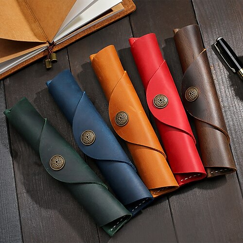 

Pencil Case Pen Pouch Marker Bag Waterproof Creative Wear-Resistant PU Leather for School Office Business