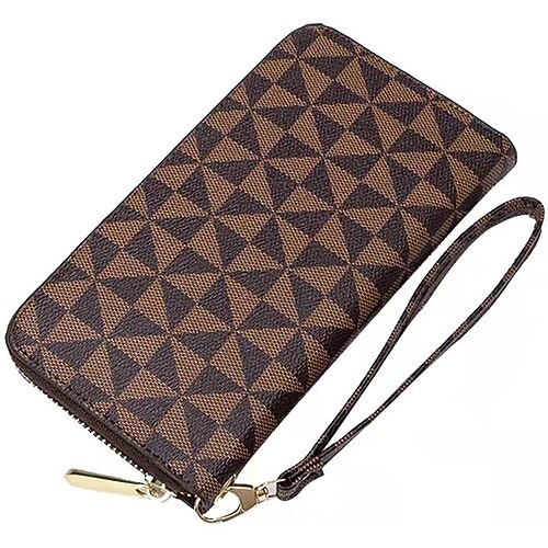 

men's and women's long wallet printing zipper mobile phone bag multi-function clutch bag wallet multi-card wallet amazon supply