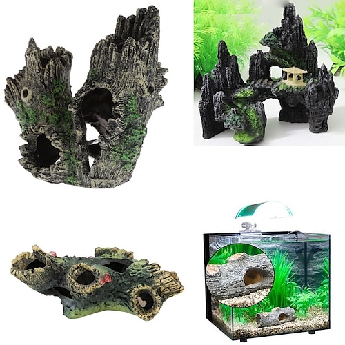 

Hollow Wood Resin Tree Rockery Barrel Branches Fish Tank Ornament Aquarium Decor Resin Aquarium Ornaments Artificial Decorations
