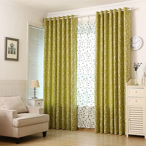 

Two Panel American Country Style Vines Embroidered Curtains Living Room Bedroom Dining Room Children's Room Curtains