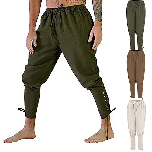 

Knight Ritter Outlander Retro Vintage Medieval 17th Century Pirate Pants Men's Costume Vintage Cosplay Party / Evening Pants Masquerade