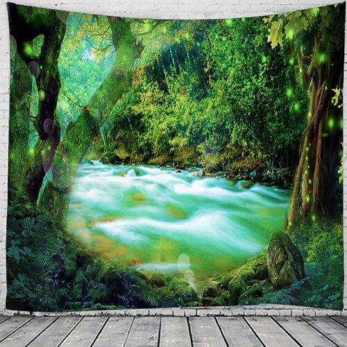 

Forest River Tapestry Wall Hanging Tapestries Wall Blanket Wall Art Wall Decor Forest Tree Tapestry Wall Decor