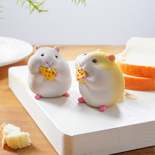 

Cheese Hamster Ornament Decorative Objects Resin Modern Contemporary for Home Decoration Gifts 1pc