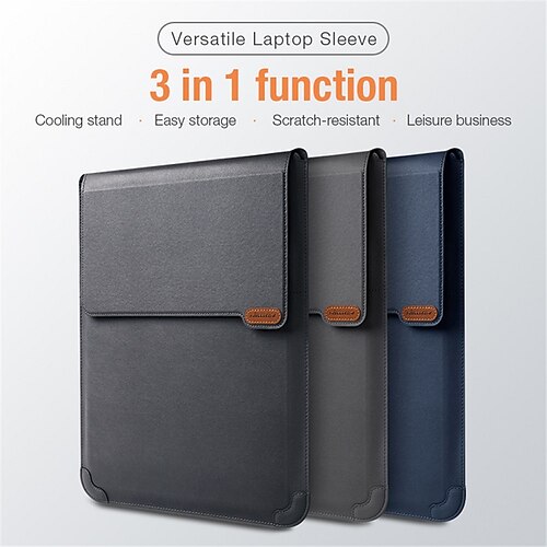 

Laptop Sleeves 14"" 16"" inch Compatible with Macbook Air Pro, HP, Dell, Lenovo, Asus, Acer, Chromebook Notebook Waterpoof Shock Proof PU Leather EVA Solid Color for Business Office