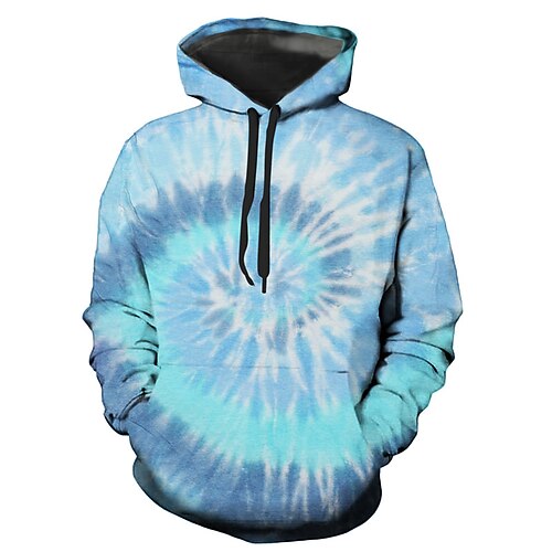 

Men's Unisex Pullover Hoodie Sweatshirt Tie Dye Graphic Prints Print Daily Sports 3D Print Designer Casual Hoodies Sweatshirts Blue