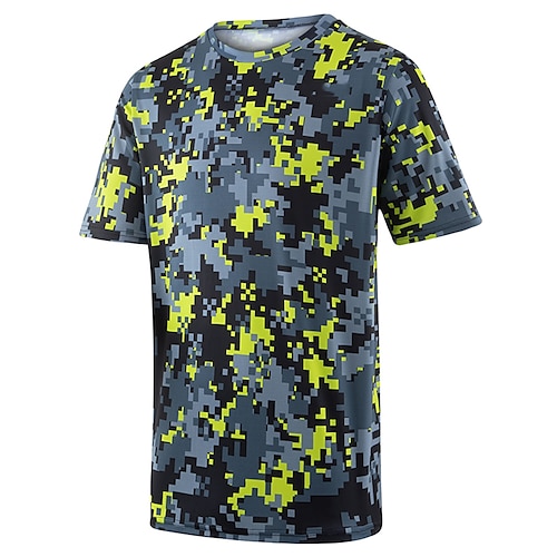 

21Grams Men's Downhill Jersey Short Sleeve Mountain Bike MTB Road Bike Cycling Yellow Camo / Camouflage Bike Breathable Quick Dry Moisture Wicking Polyester Spandex Sports Camo / Camouflage Clothing