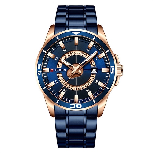 

CURREN Quartz Watch for Men Analog Quartz Stylish Stylish Waterproof Calendar Alloy Stainless Steel Fashion