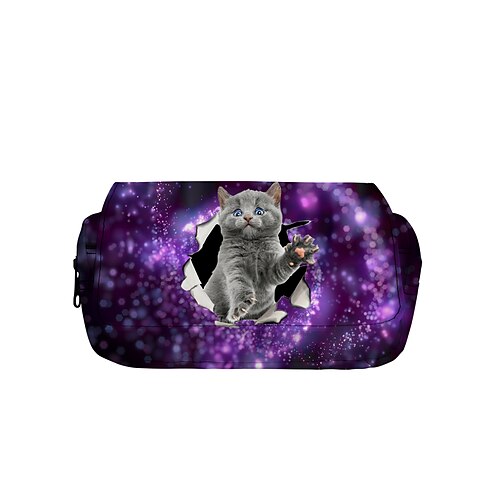 

Unisex Pencil Cases Oxford Cloth Zipper Daily Office & Career Blue Purple