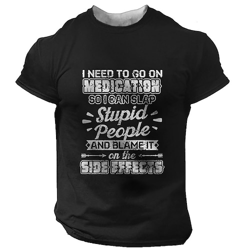 

Men's Unisex T shirt Tee 3D Print Graphic Prints Letter Crew Neck Street Daily Print Short Sleeve Tops Designer Casual Vintage Big and Tall Black Gray Army Green / Summer
