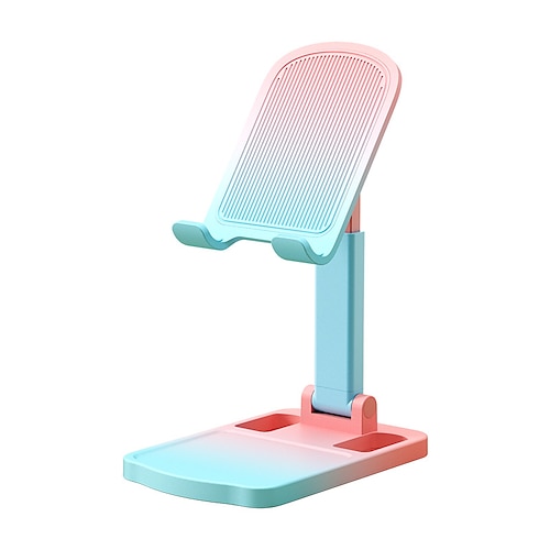 

Phone Stand Tablet Stand Portable Angle Height Adjustable Fully Foldable Phone Holder for Desk Selfies / Vlogging / Live Streaming Office Compatible with Tablet All Mobile Phone Phone Accessory