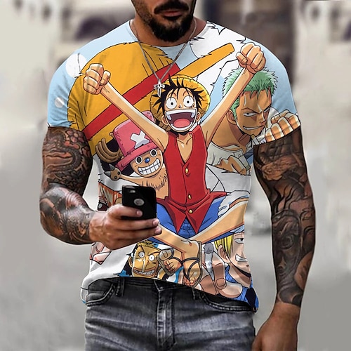

Inspired by One Piece Monkey D. Luffy Roronoa Zoro Tony Tony Chopper T-shirt Cartoon Manga Anime Harajuku Graphic Kawaii T-shirt For Men's Women's Unisex Adults' 3D Print 100% Polyester