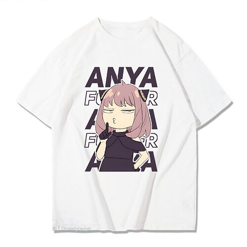 

Spy x Family Spion familie Anya Forger T-shirt Anime Tegneserie Anime Harajuku Grafisk Kawaii T恤衫 Til Herre Dame Unisex Voksne Varmstempling 100% Polyester