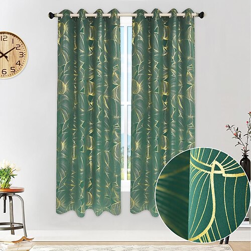 

1 Panel Hot Stamping Blackout Curtains Thermal Insulated Window Curtains for Bedroom,Grommet Window Treatment Curtain, Light Blocking Drapes for Living Room