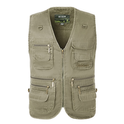 

Men's Hunting Gilet Outdoor Multi-Pockets Breathable Wearable Comfortable Spring Summer Solid Colored Cotton Dark Grey Navy Green
