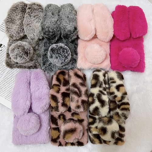 

Phone Case for Samsung Galaxy Z Flip 3 Plush Case Warm Plush Cute rabbit Case for Girls Women Fluffy Furry Back Cover Shockproof Cover for Samsung Galaxy Z Flip 3 5G