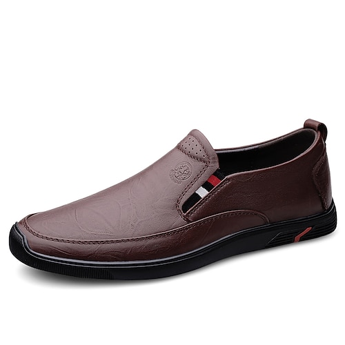 

Men's Loafers & Slip-Ons Classic British Daily Office & Career PU Booties / Ankle Boots Dark Brown Black Brown Spring Summer