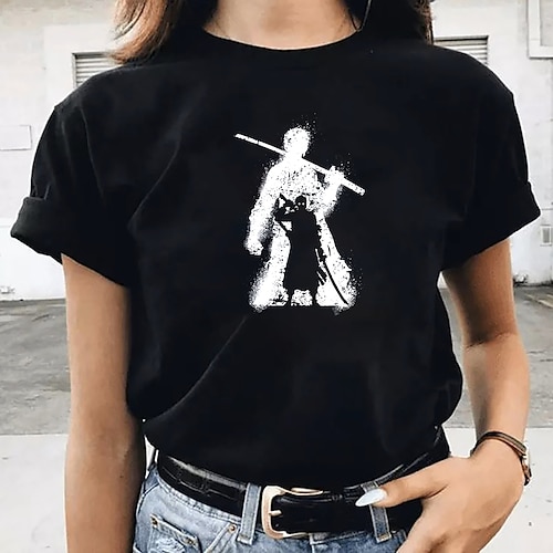 

One Piece Monkey D.Rufy Maglietta Anime Cartone animato Manga Harajuku Grafica Kawaii Maglietta Per Per uomo Per donna Unisex Per adulto Stampa a caldo 100% poliestere