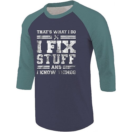 

Men's Unisex T shirt Tee 3D Print Color Block Graphic Prints Letter Crew Neck Street Daily Patchwork Print 3/4-Length Sleeve Tops Designer Basic Casual Big and Tall Wine Green Black
