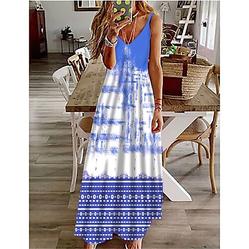 

Mulheres Vestido casual Vestido Swing Azul Roxo Amarelo Manga Curta Tintura Tie Dye Imprimir Primavera Verão Com Alças Finas Moderno 2022 S M L XL XXL 3XL